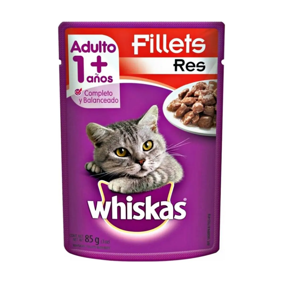 Alimento para gato adulto filetes de res Whiskas (85 g / 3 oz) - Thumbnail 2