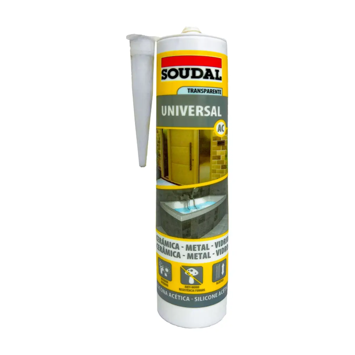 Silicona transparente universal Soudal (280 ml) - Imagen 1