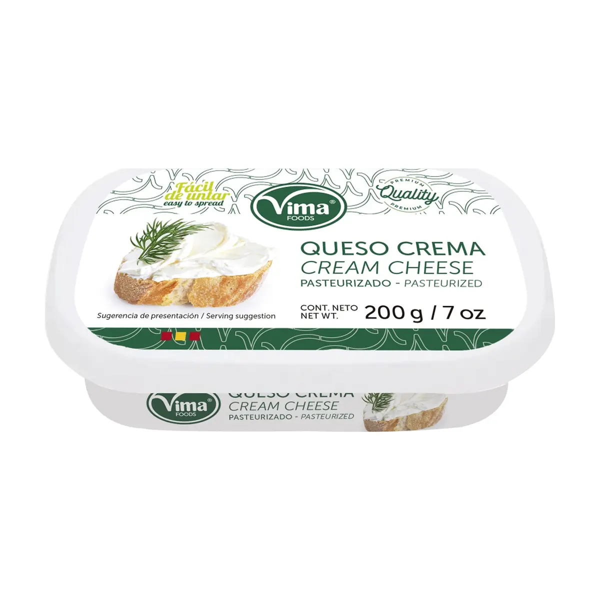 Queso crema pasteurizado Vima Foods (200 g / 7 oz)