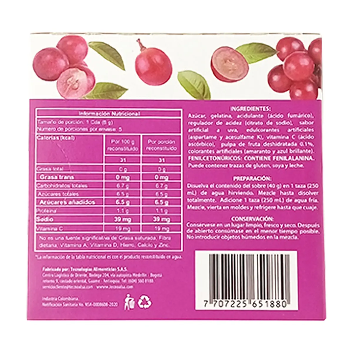 Gelatina sabor uva Boom (40 g / 1.41 oz) - Thumbnail 4