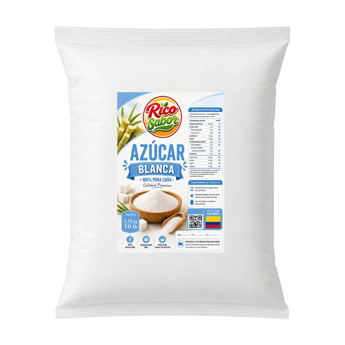 Azúcar blanca Rico Sabor (4.54 kg / 10 lb)