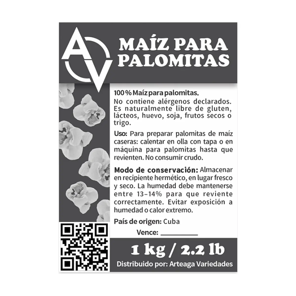 Maíz para palomitas natural Arteaga Variedades (1 kg / 2.2 lb) - Thumbnail 2