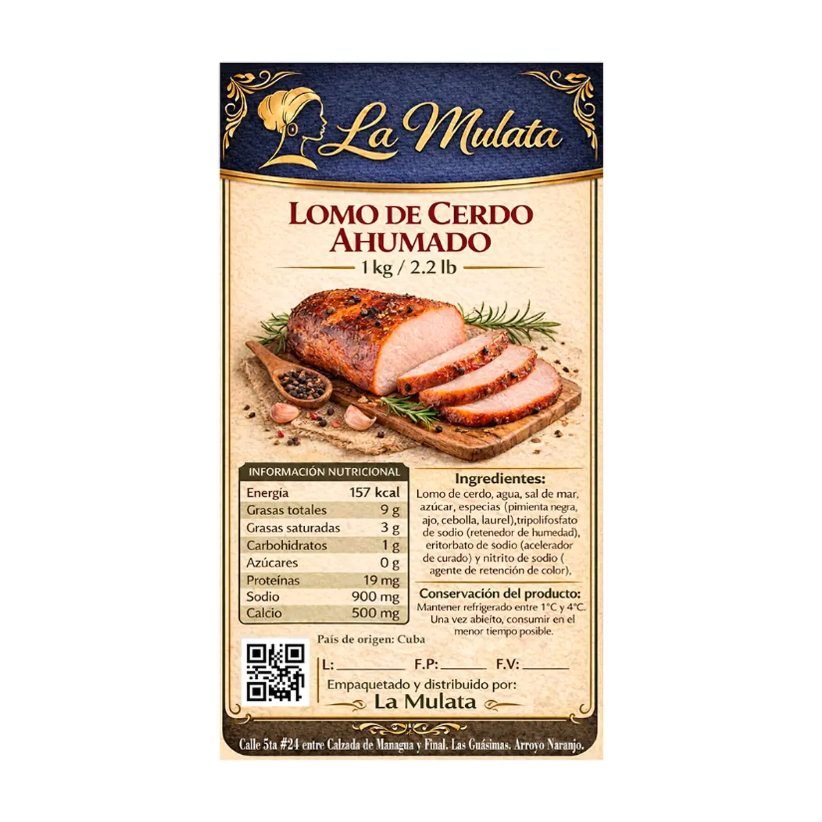 Lomo de cerdo ahumado La Mulata (1 kg / 2.2 lb) - Miniatura 2