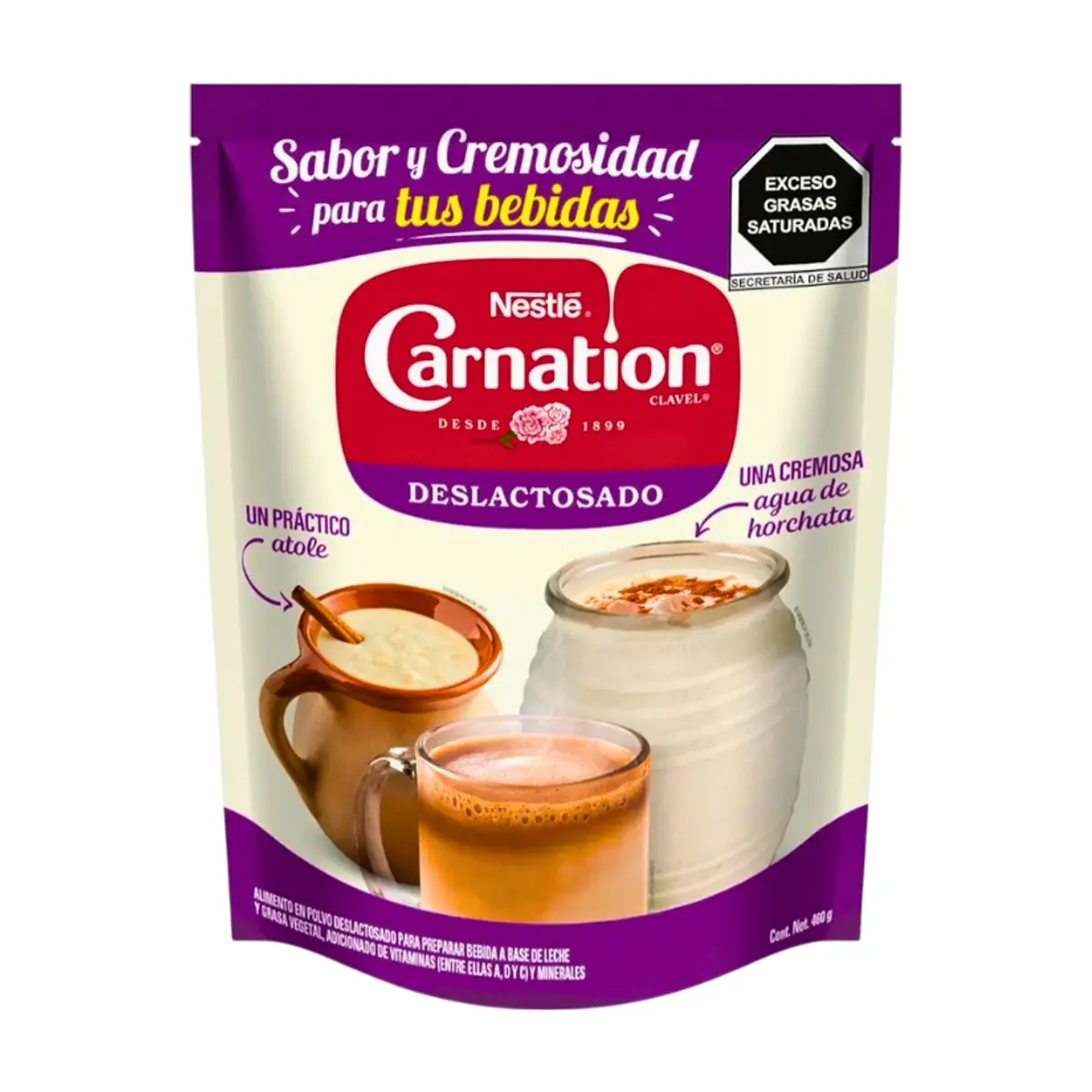 Alimento en polvo deslactosado para preparar bebidas a base de leche y grasa vegetal, adicionado con vitaminas y minerales Nestlé Carnation (460 g / 1 Lb) - Thumbnail 4
