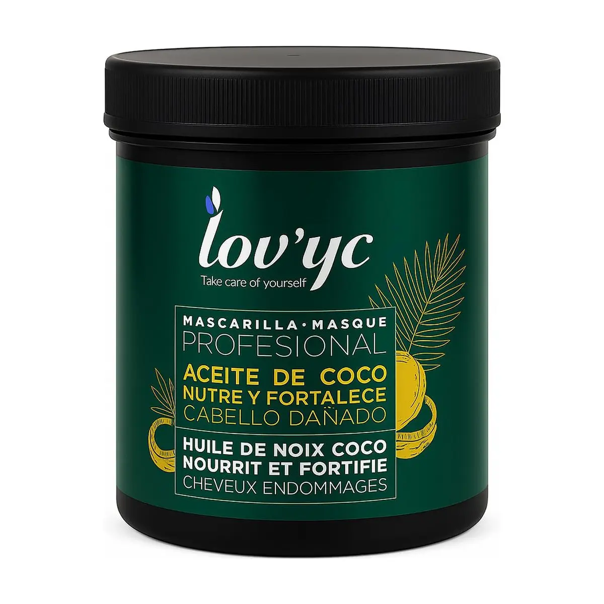 Mascarilla capilar profesional de aceite de coco Lov'yc (700 ml)