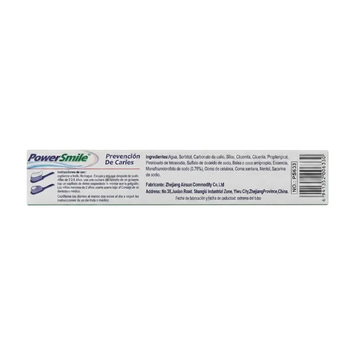 Pasta dental sabor menta fresca Power Smile (115 g / 4.05 oz) - Thumbnail 3