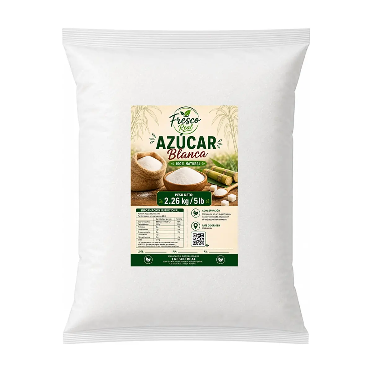 Azúcar blanca Fresco Real (2.26 kg / 5 lb)