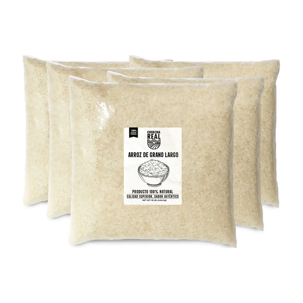 Arroz de grano largo Cosecha Real (5 x 4.54 kg / 10 lb)