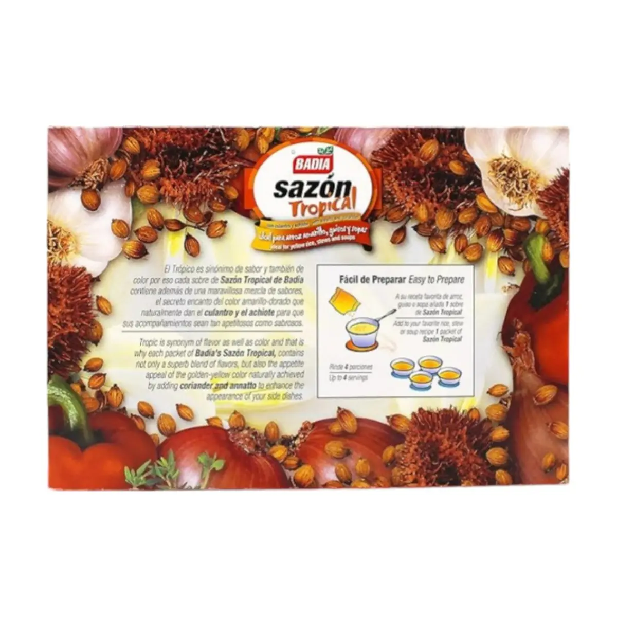 Sazón tropical con culantro y achiote Badia (3 x 100 g / 3.52 oz) - Miniatura 3