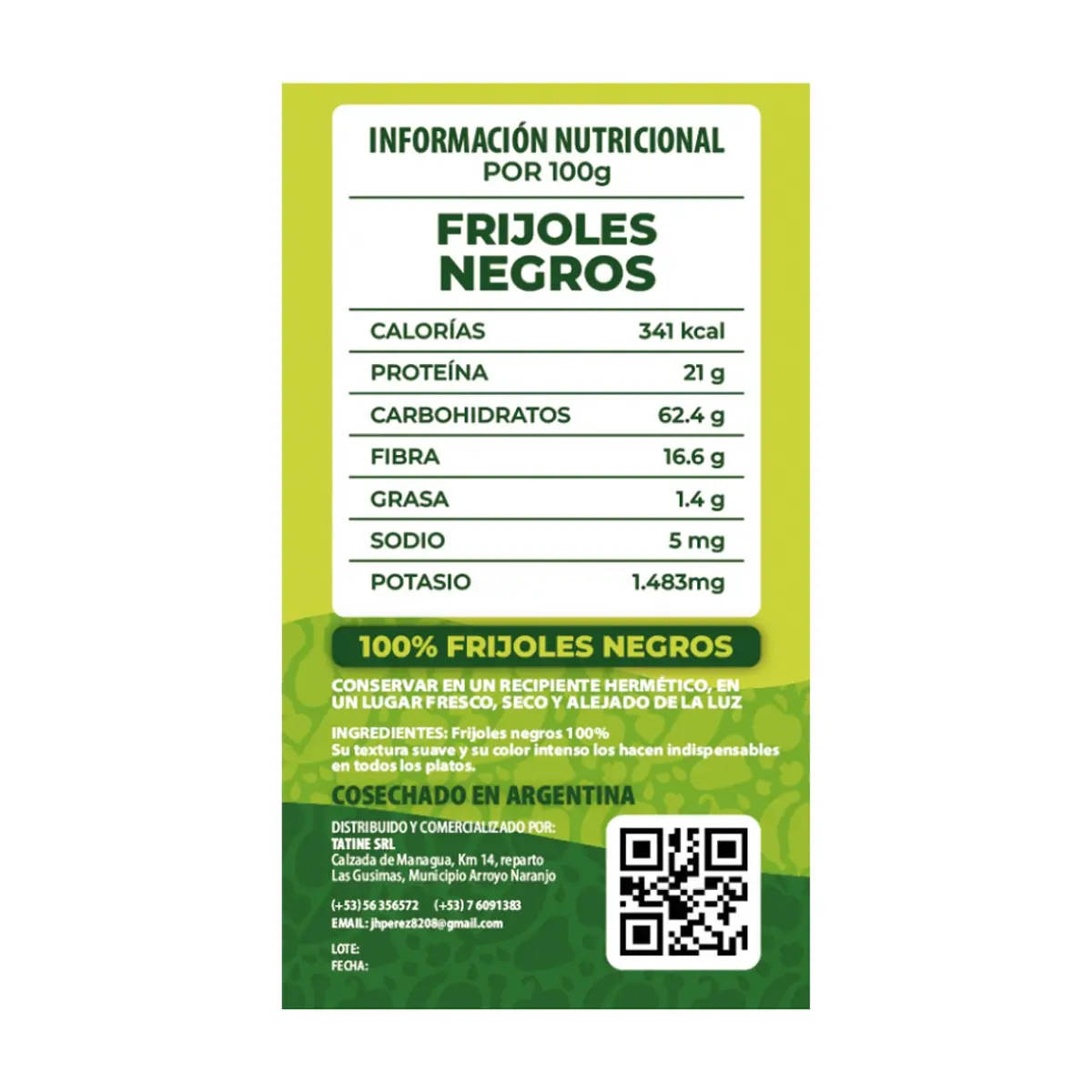 Frijoles negros Campo Vivo (10 x 1 kg / 2.2 lb) - Thumbnail 2