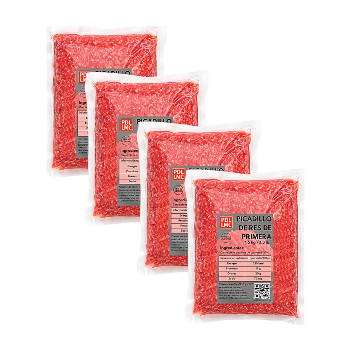 Picadillo de res de primera PDL LMC (4 x 1.5 kg / 3.3 lb)