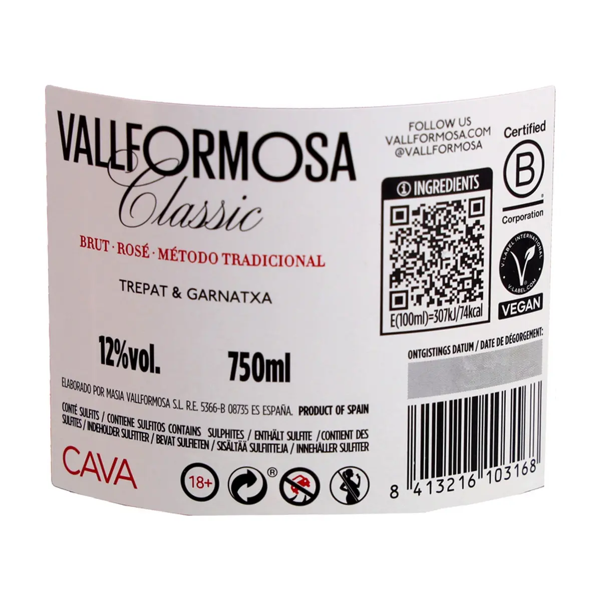 Cava Classic Brut Rosé Vallformosa (750 ml) - Thumbnail 3