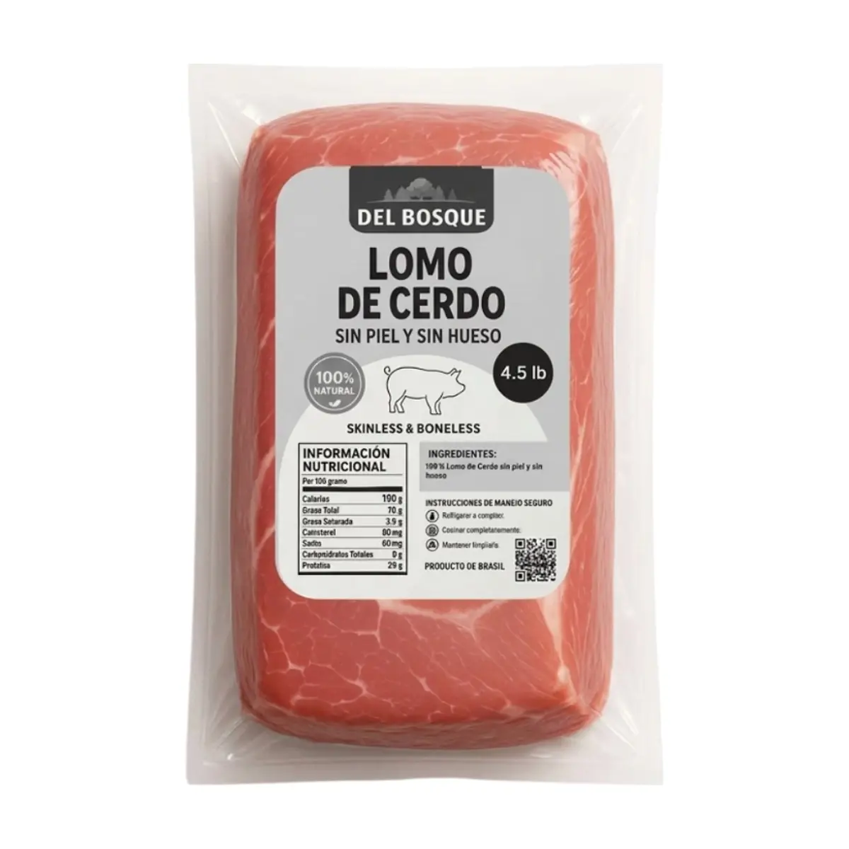 Lomo de cerdo sin piel y sin hueso Del Bosque (2.05 kg / 4.5 lb) - Thumbnail 6