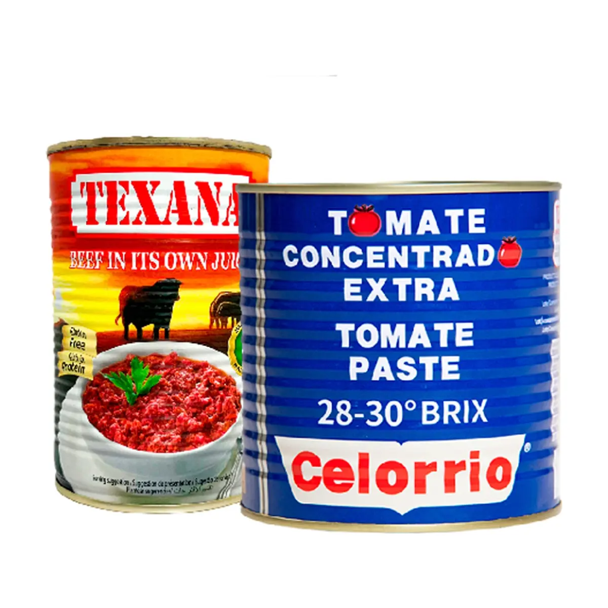 Pasta de tomate concentrado extra  + Carne de res en su jugo
