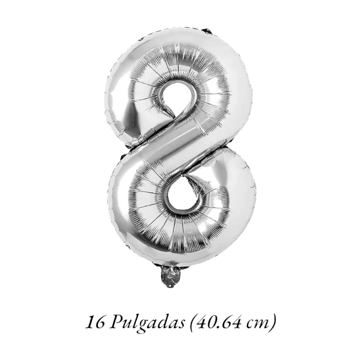 Globo plateado número 8 Balloon (16 pulgadas) - Thumbnail 2