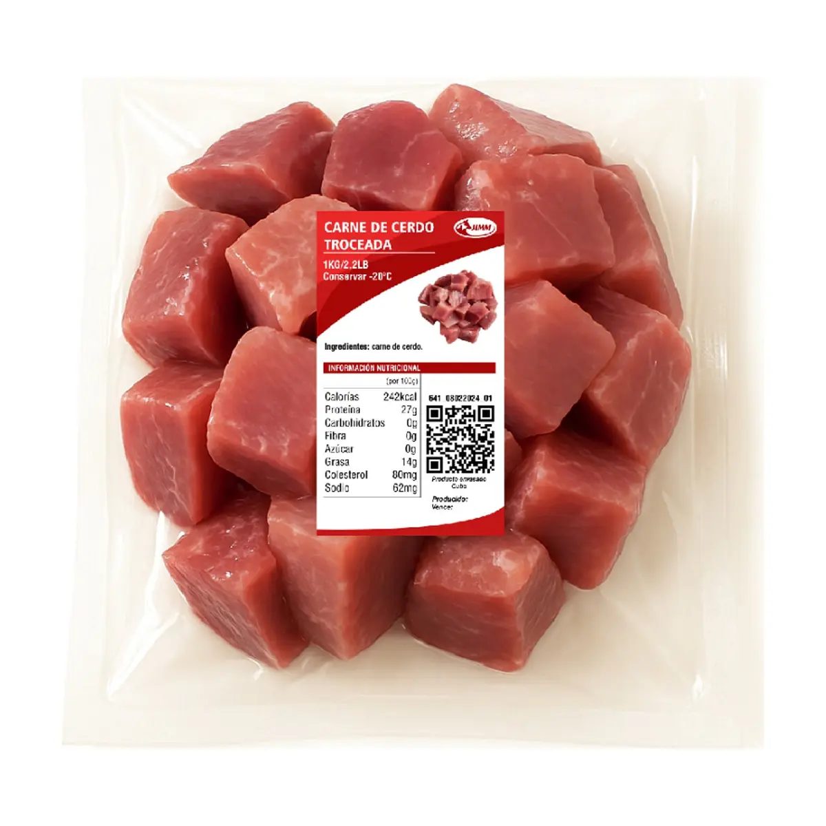 Carne de cerdo troceada Jimm (1 kg / 2.2 lb) - Miniatura 1
