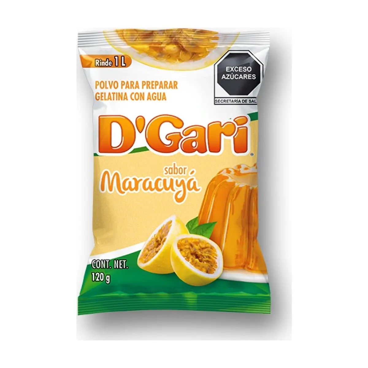 Gelatina de sabor maracuyá D'Gari (120 g / 4.23 oz)