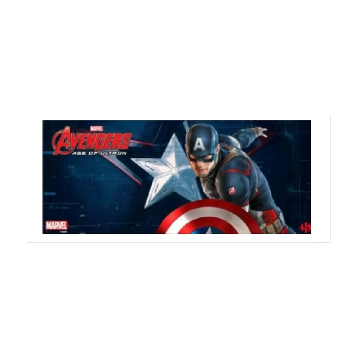 Jarra blanca y azul de cerámica con diseño impreso tema Avengers - Thumbnail 3