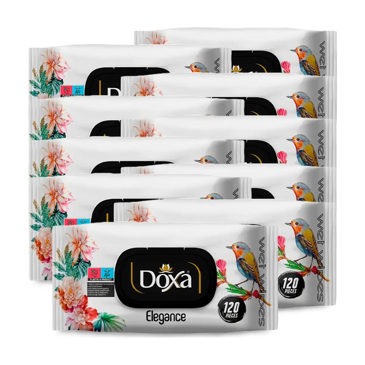 Toallitas húmedas Doxa Elegance (10 x 120 U)