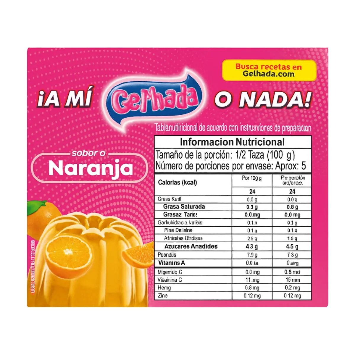 Gelatina sabor a naranja Gel’hada (35 g / 1.23 oz) - Thumbnail 2