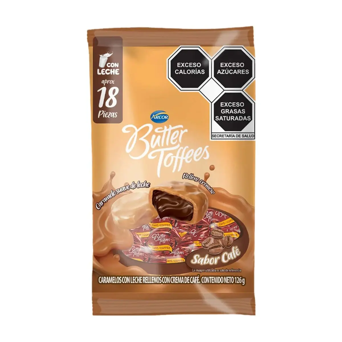 Caramelos con leche rellenos con crema de café Arcor Butter Toffees (126 g / 4.4 oz)