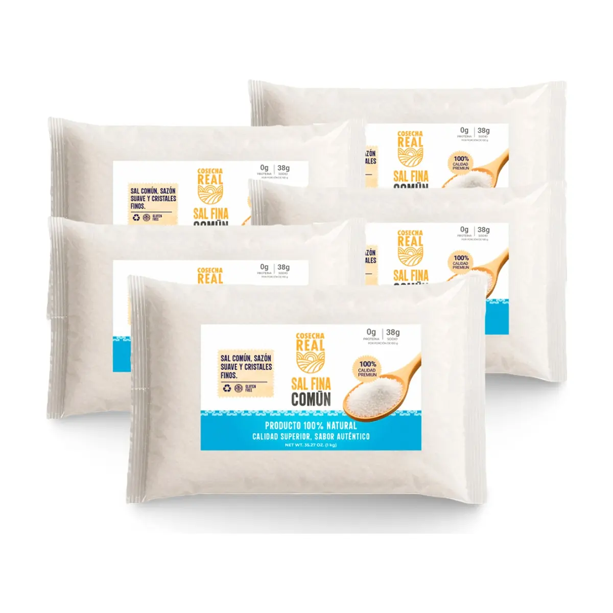 Sal fina común Cosecha Real (5 x 1 kg / 2.2 lb)