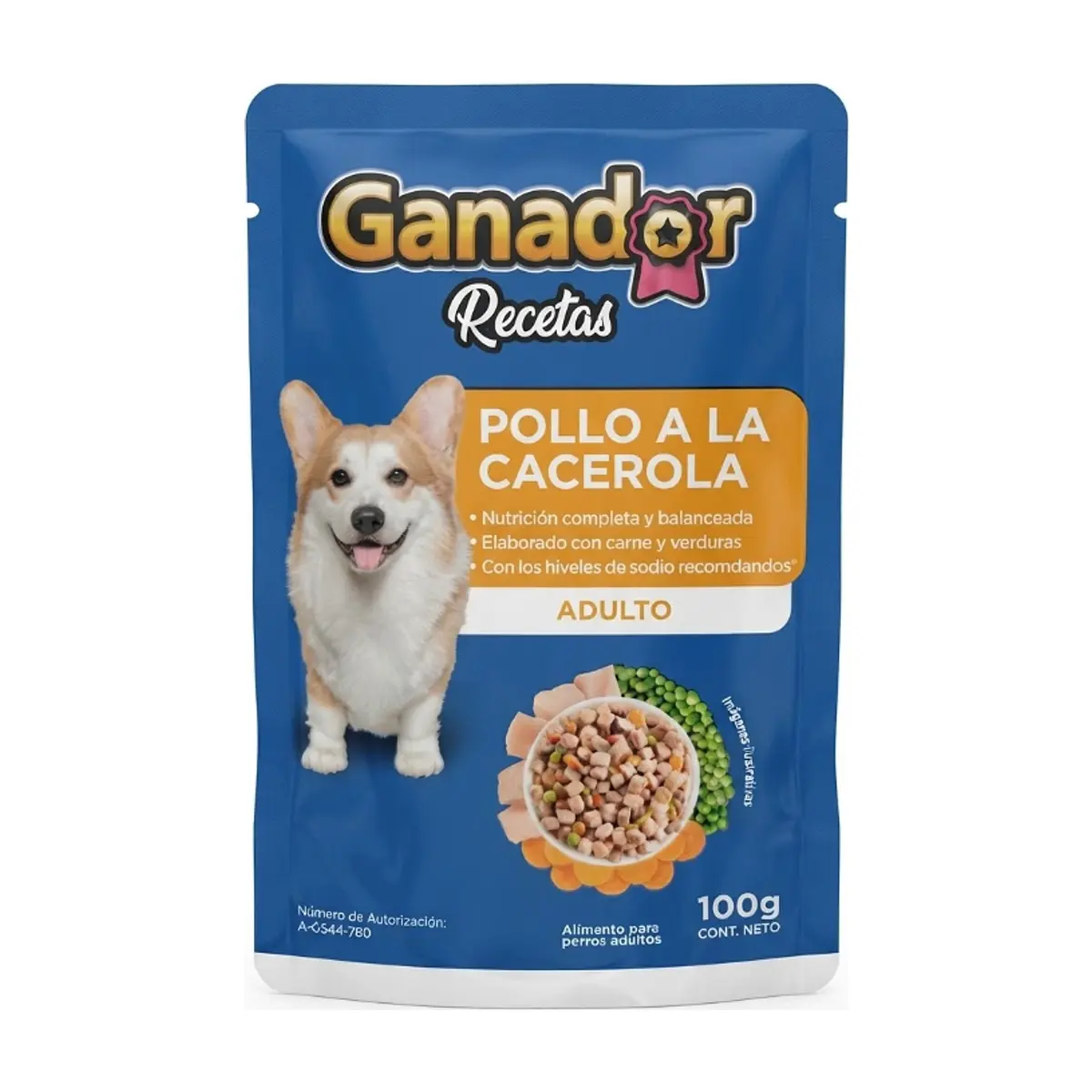 Alimento para perros adultos pollo a la cacerola Ganador (100 g / 3.52 oz) - Thumbnail 4