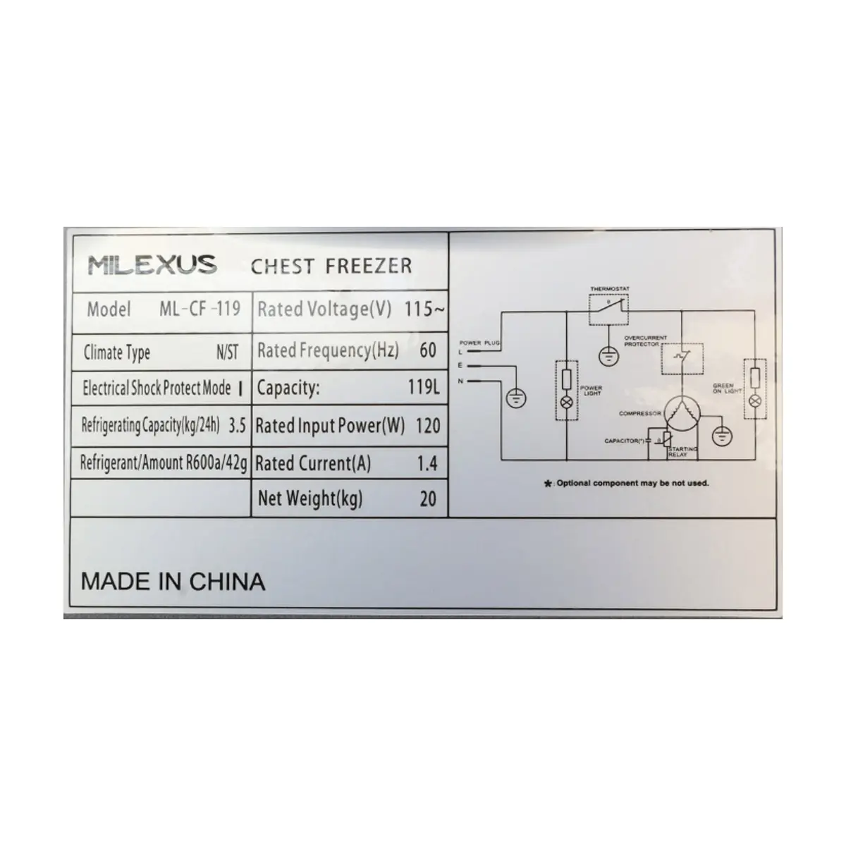 Congelador horizontal -freezer- de 4.2 pies cúbicos Milexus ML-CF-119 - Thumbnail 6