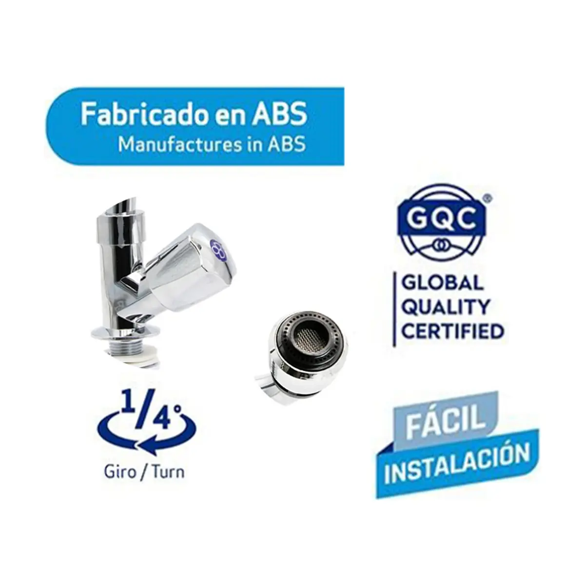 Llave individual de ABS cromado para fregadero Griven - Thumbnail 5