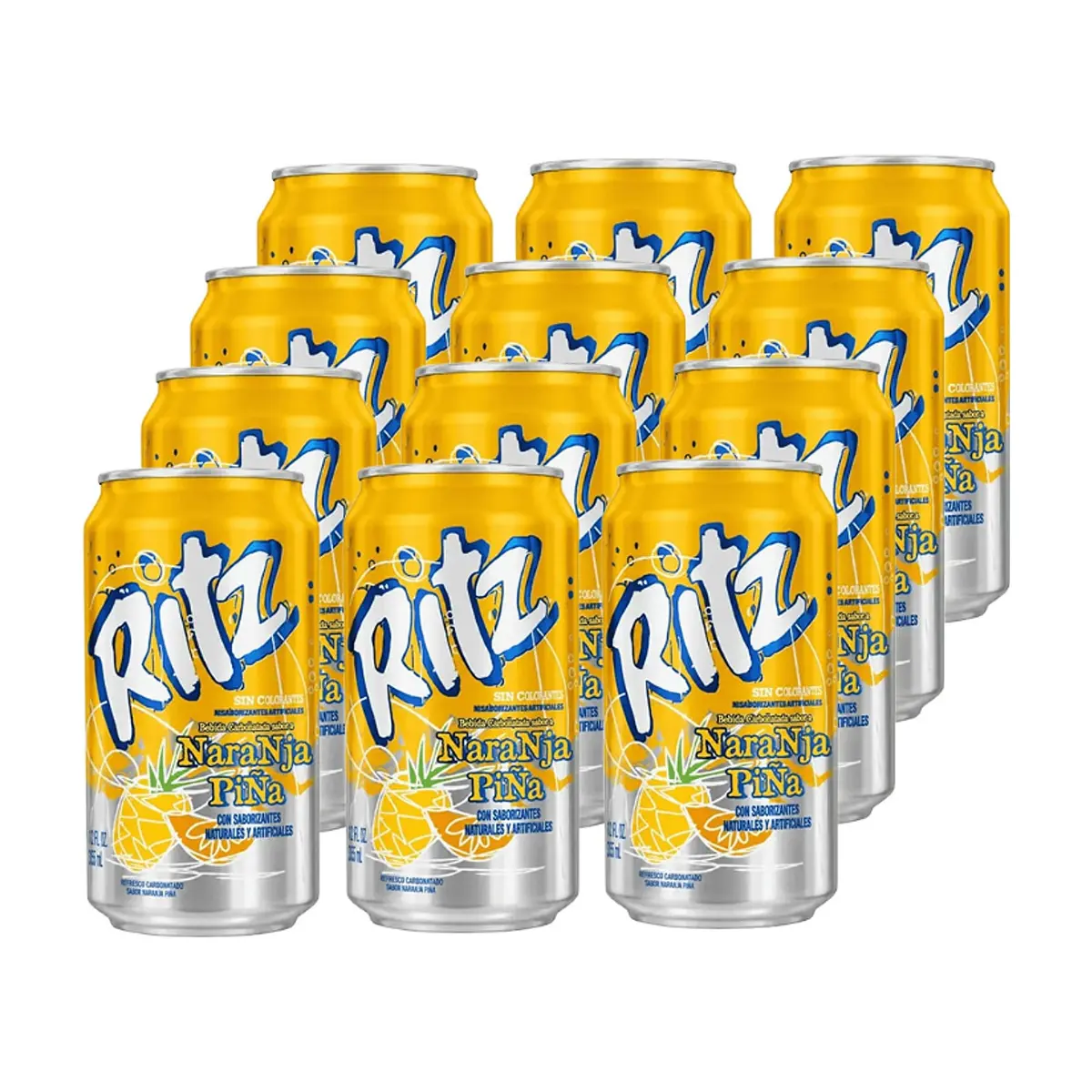 Refresco gaseado sabor naranja piña Ritz (12 x 355 ml)