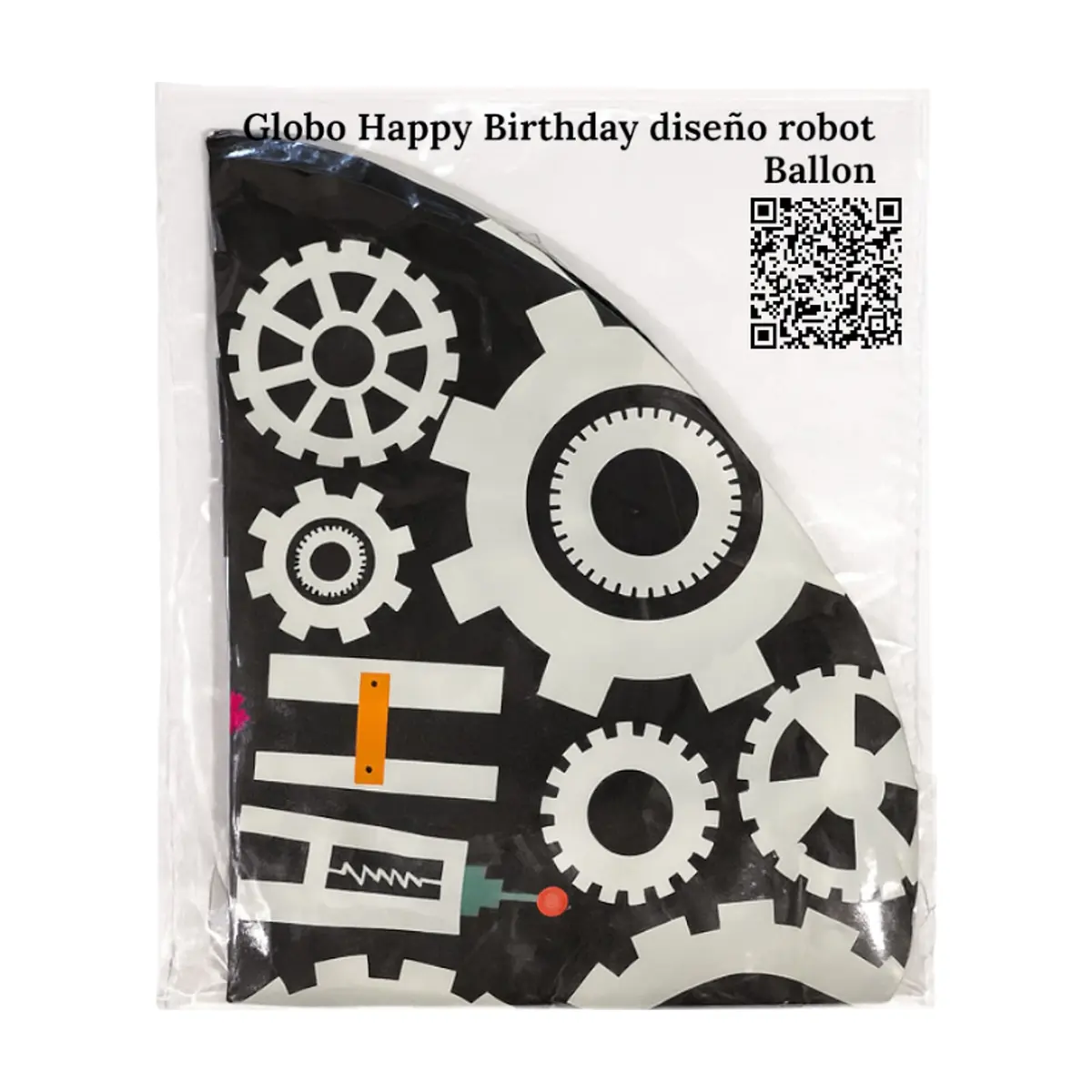 Globo Happy Birthday diseño robot Balloon - Thumbnail 2