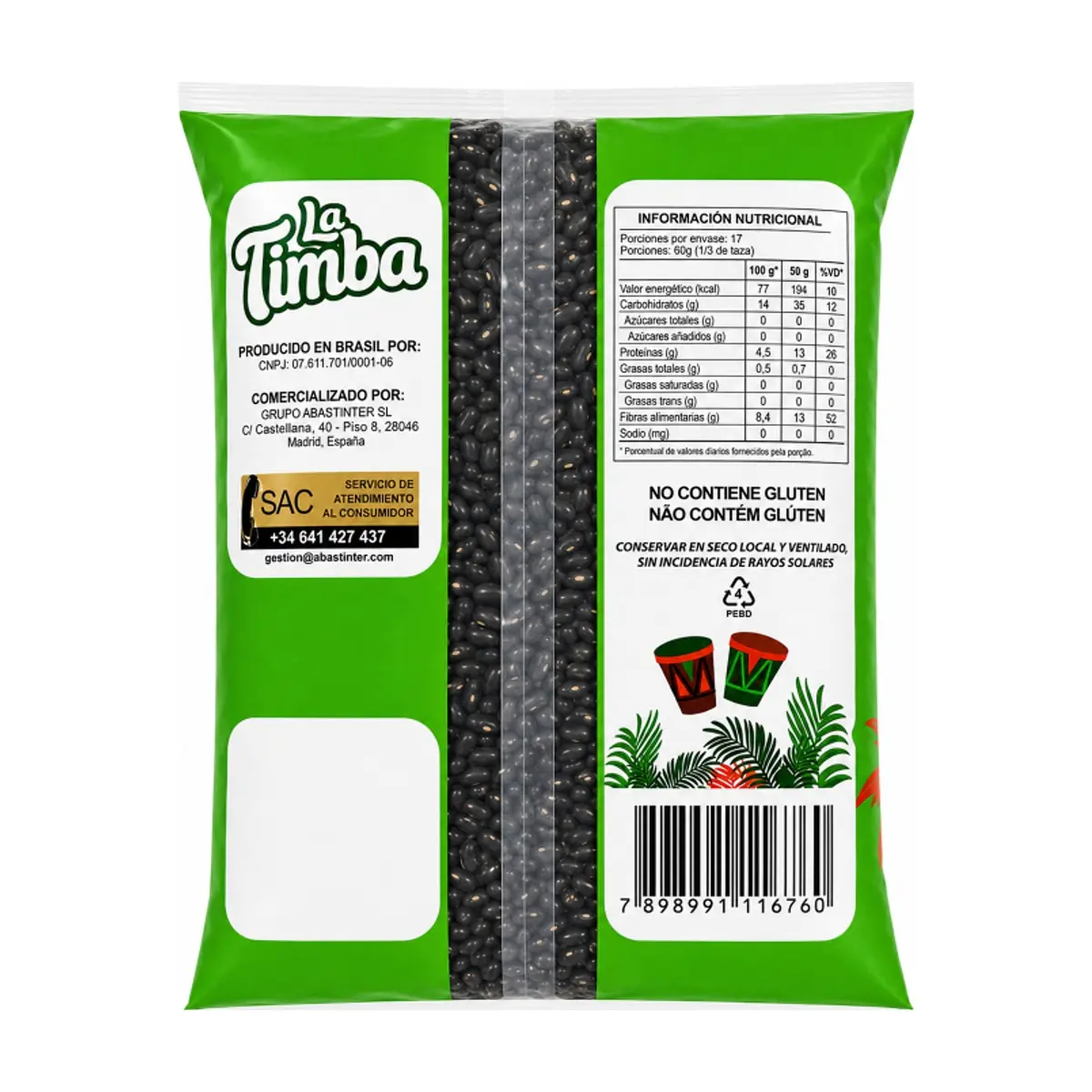 Frijoles negros La Timba (2 x 1 kg / 2.2 lb) - Thumbnail 3