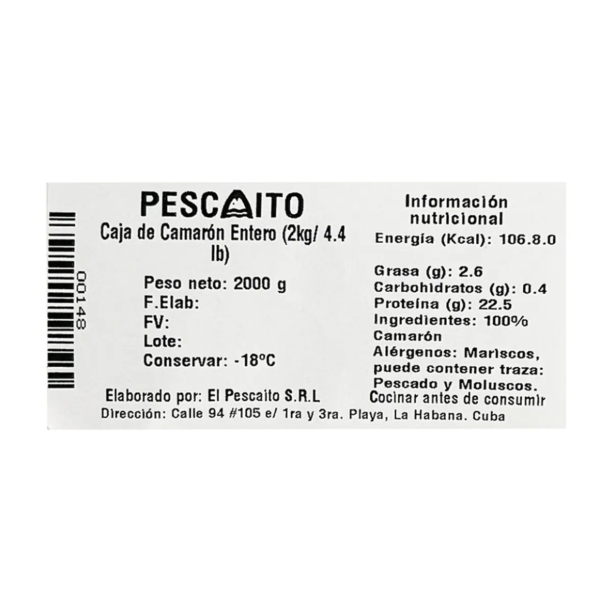 Caja de camarones enteros Pescaito (2 kg / 4.4 lb) - Thumbnail 4