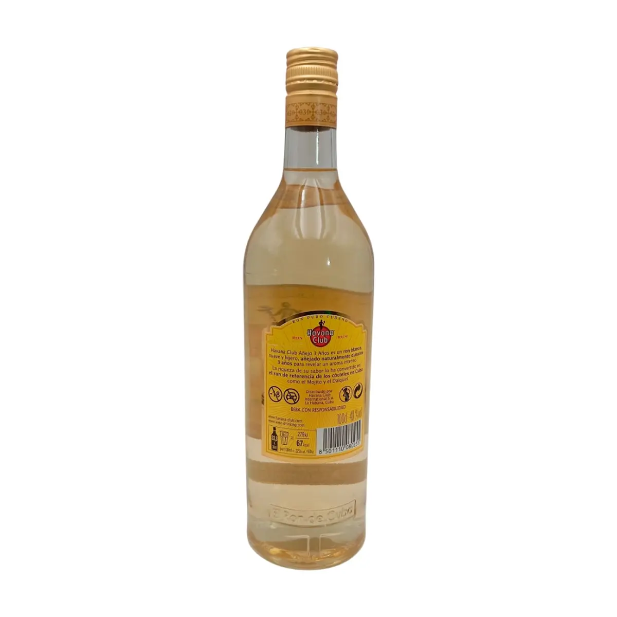 Botella de ron blanco añejo 3 años 40 % vol Havana Club (1 L) - Thumbnail 2