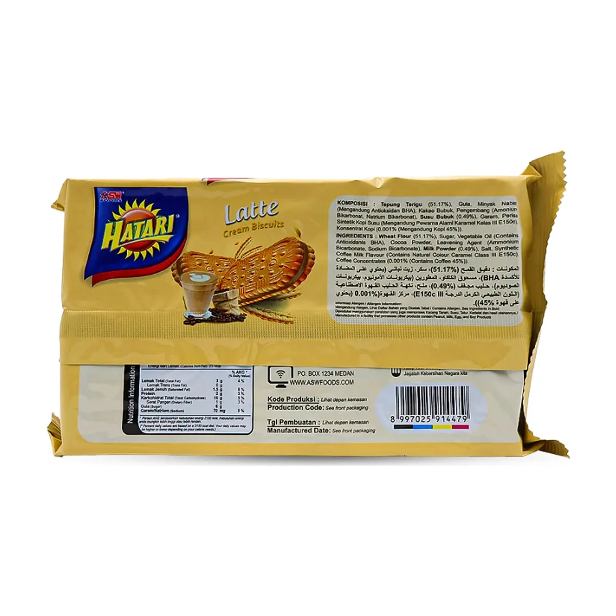 Galletas con crema sabor latte Hatari (190 g / 6.70 oz) - Thumbnail 2