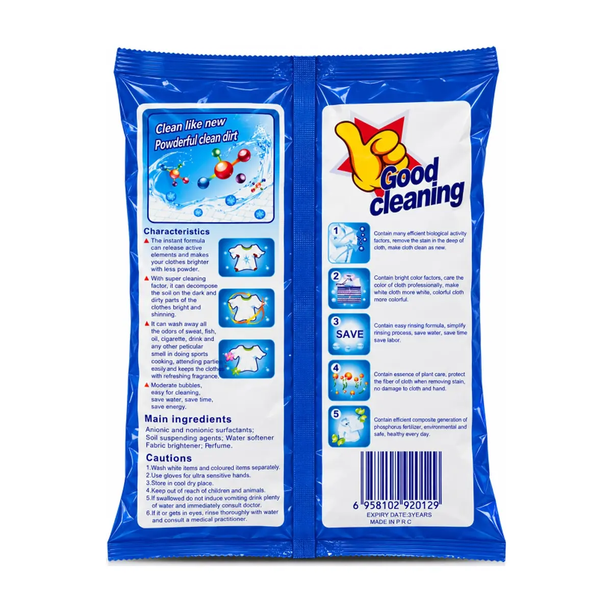 Detergente en polvo floral Good Cleaning (500 g / 1.1 lb) - Thumbnail 2