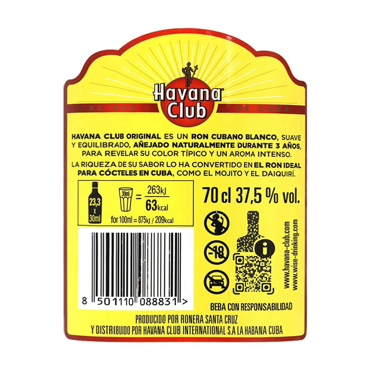 Ron añejo 3 años Original Havana Club (700 ml) - Thumbnail 3
