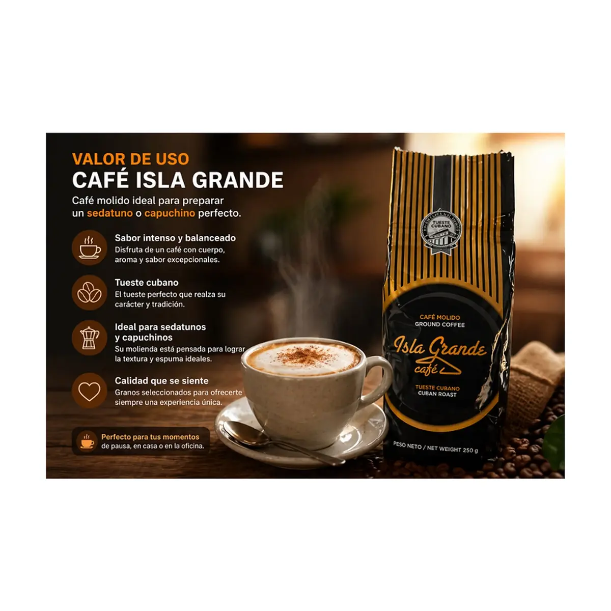 Café tostado y molido Isla Grande (250 g / 8.81 oz) - Miniatura 5