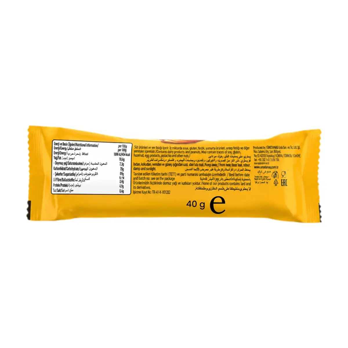 Barra de cacahuete con cobertura de cacao crujiente de maíz y arroz y caramelo Crash Tayas (40 g / 1.41 oz) - Thumbnail 2