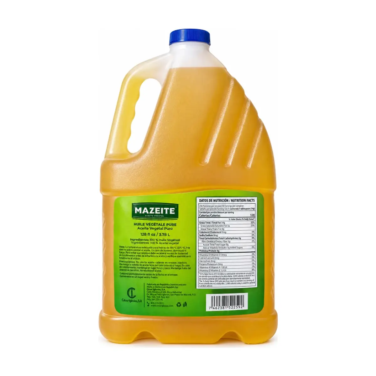 Aceite vegetal puro Mazeite (3.78 L) - Thumbnail 2