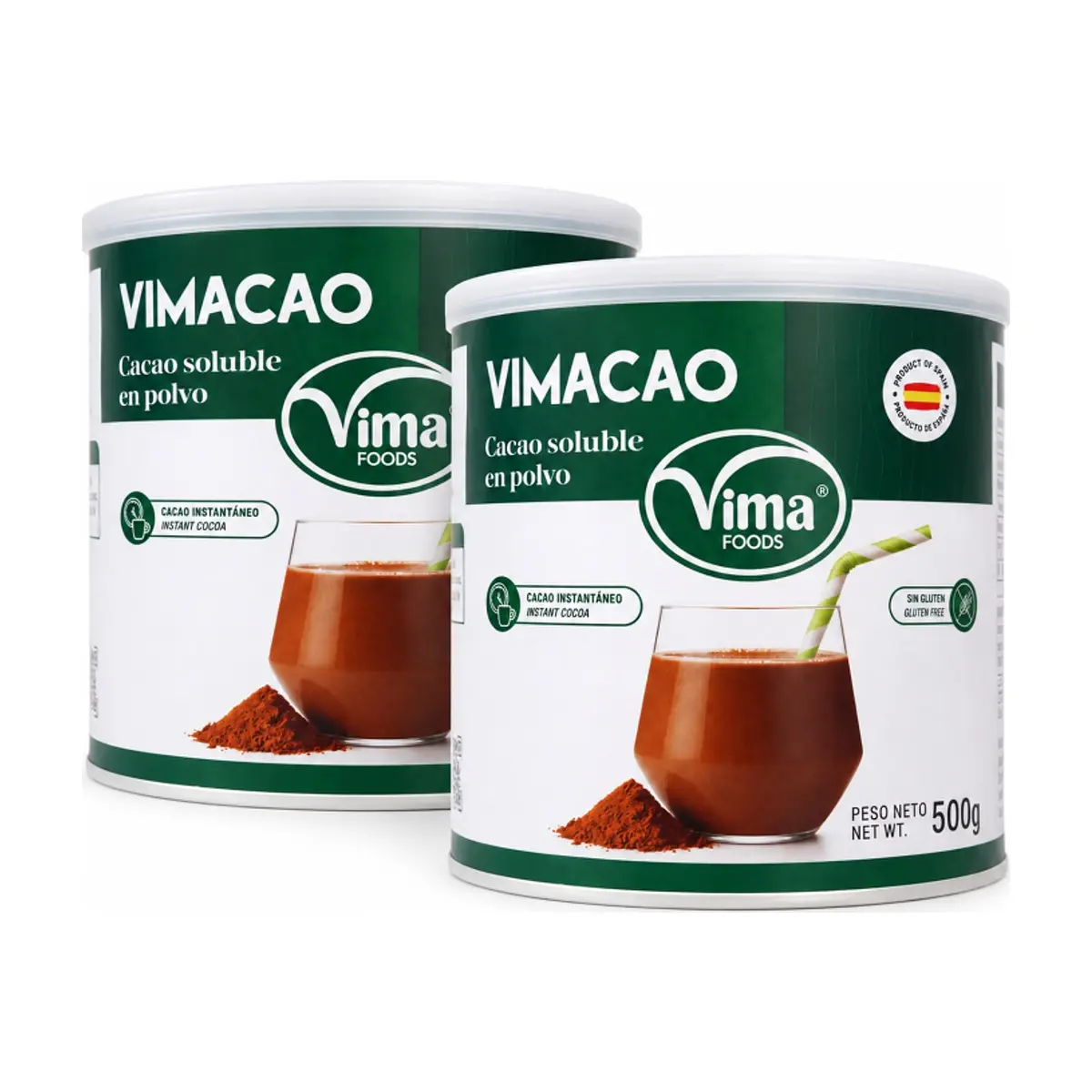 Cacao soluble en polvo Vimacao Vima Foods (2 x 500 g / 1.1 lb) - Imagen 1