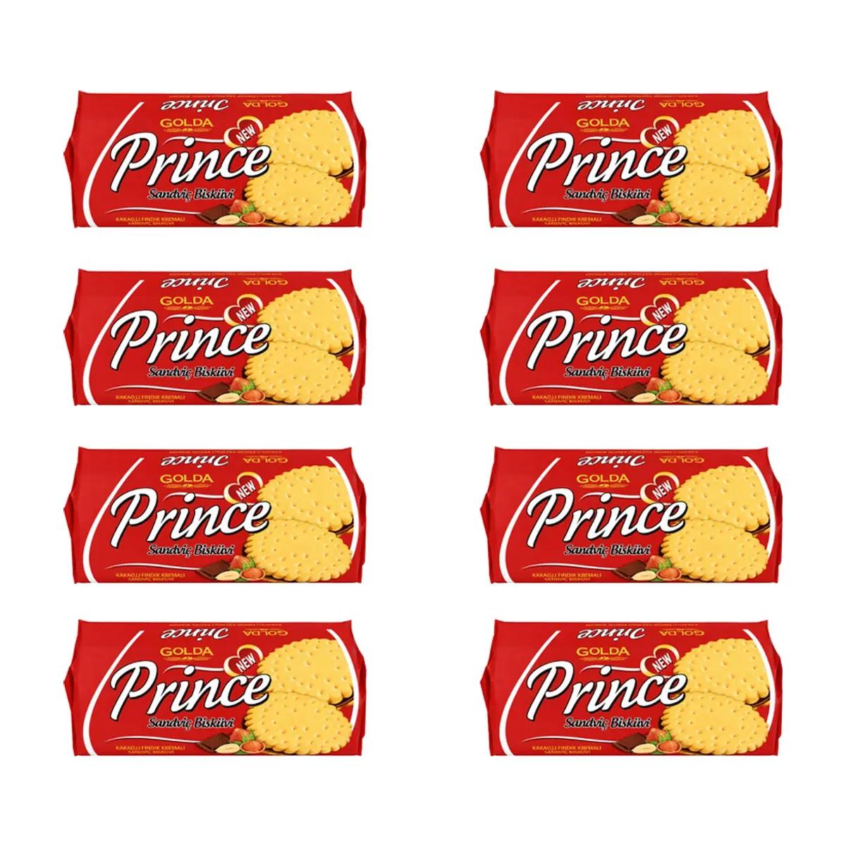Galleta sándwich rellena con crema de cacao y avellanas Golda Prince (8 X 160 g / 5.64 oz)