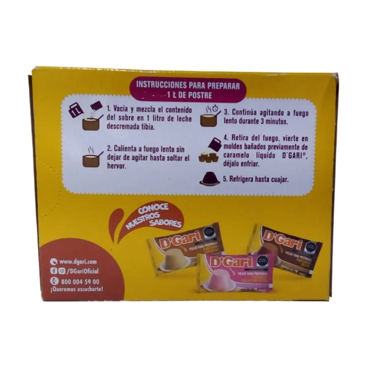 Polvo para preparar flan sabor vainilla D'Gari (134 g / 4.7 oz) - Thumbnail 4
