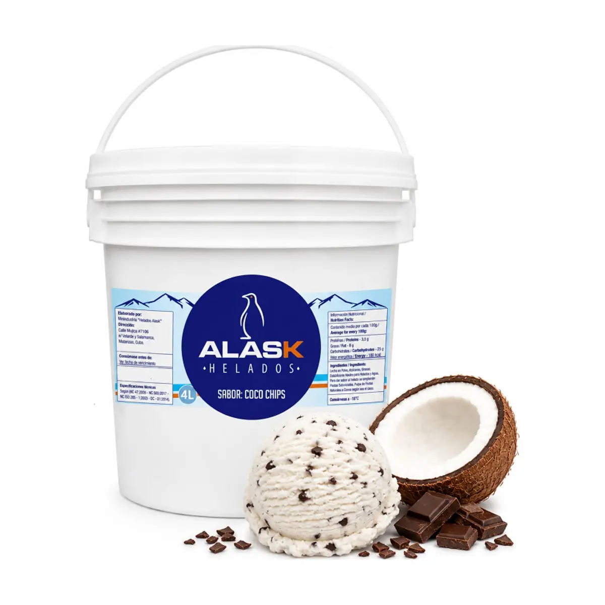 Helado de coco chips Alask (4 L)