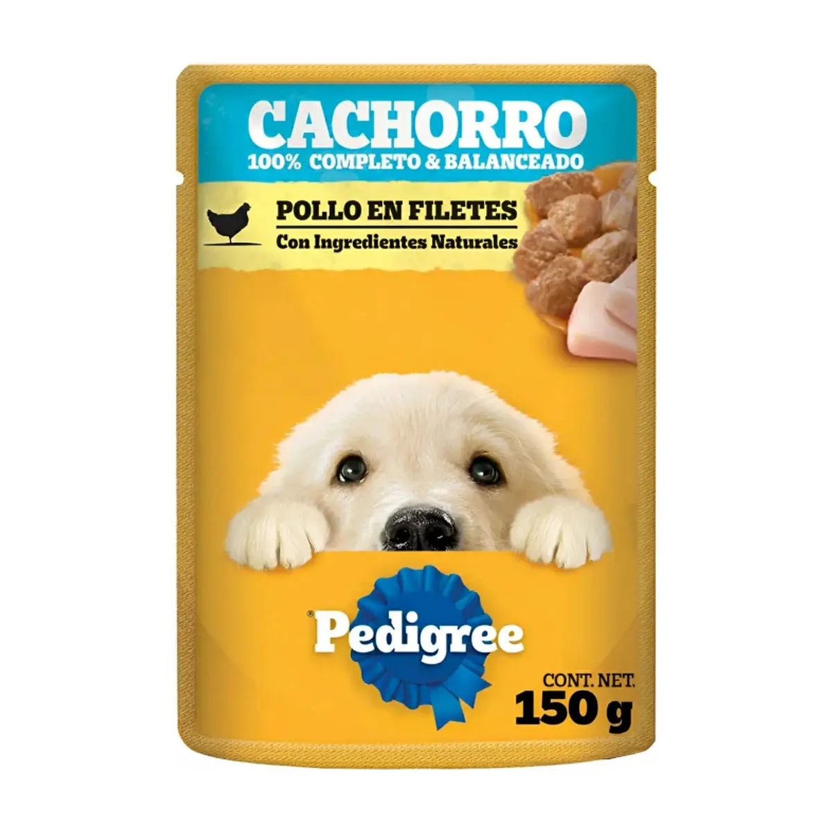 Alimento pollo en filetes para perro cachorro Pedigree (150 g / 5.29 oz)