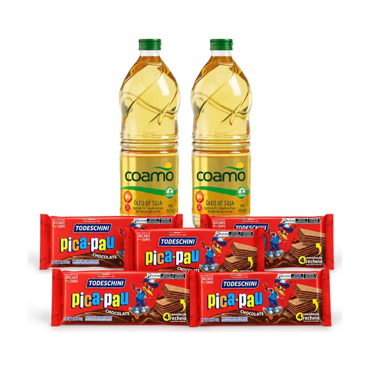 Aceite de soja refinado Coamo (900 ml) + Sorbeto de chocolate pica-pau Todeschini - Imagen 1