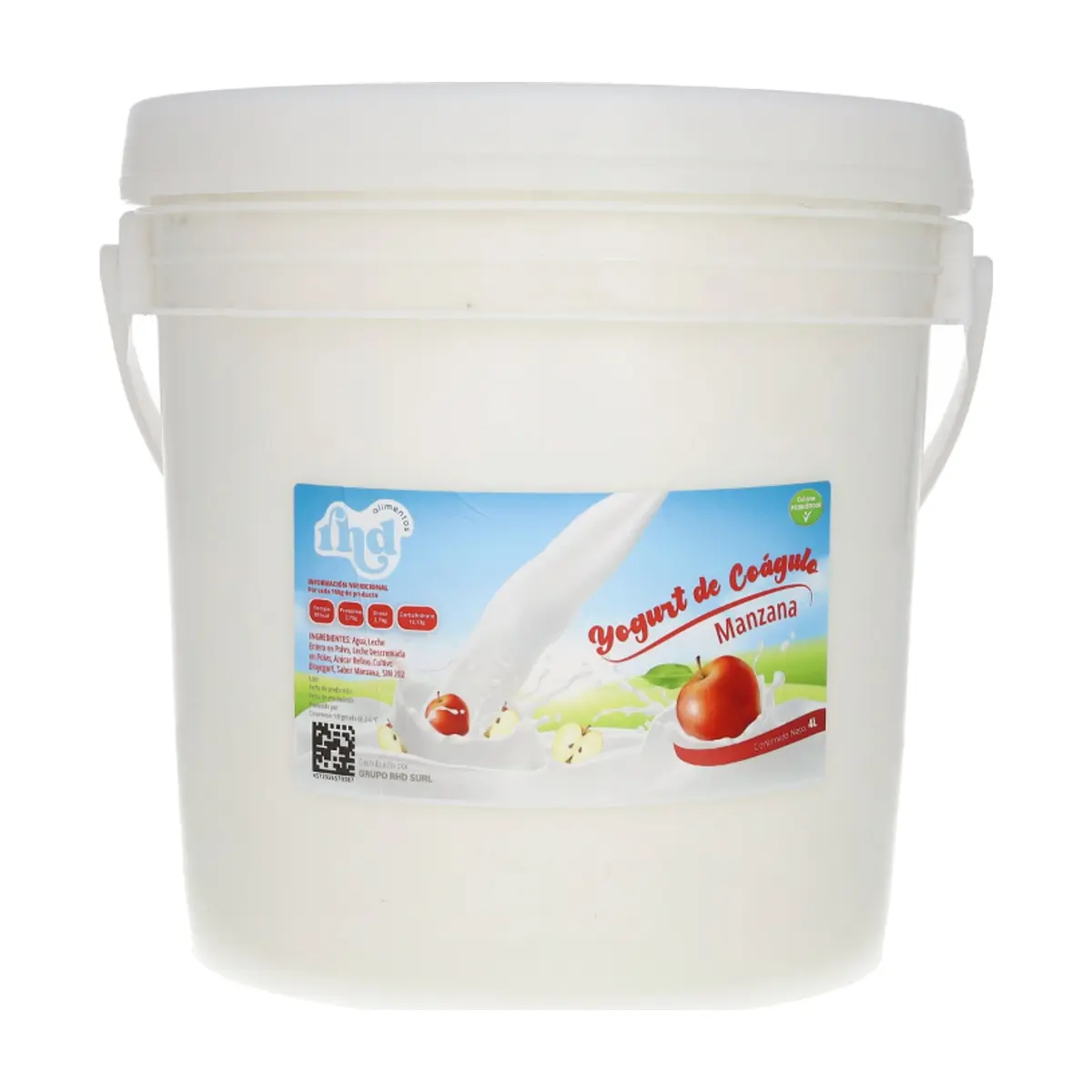 Yogurt probiótico de coágulo sabor manzana RHD (4 L)
