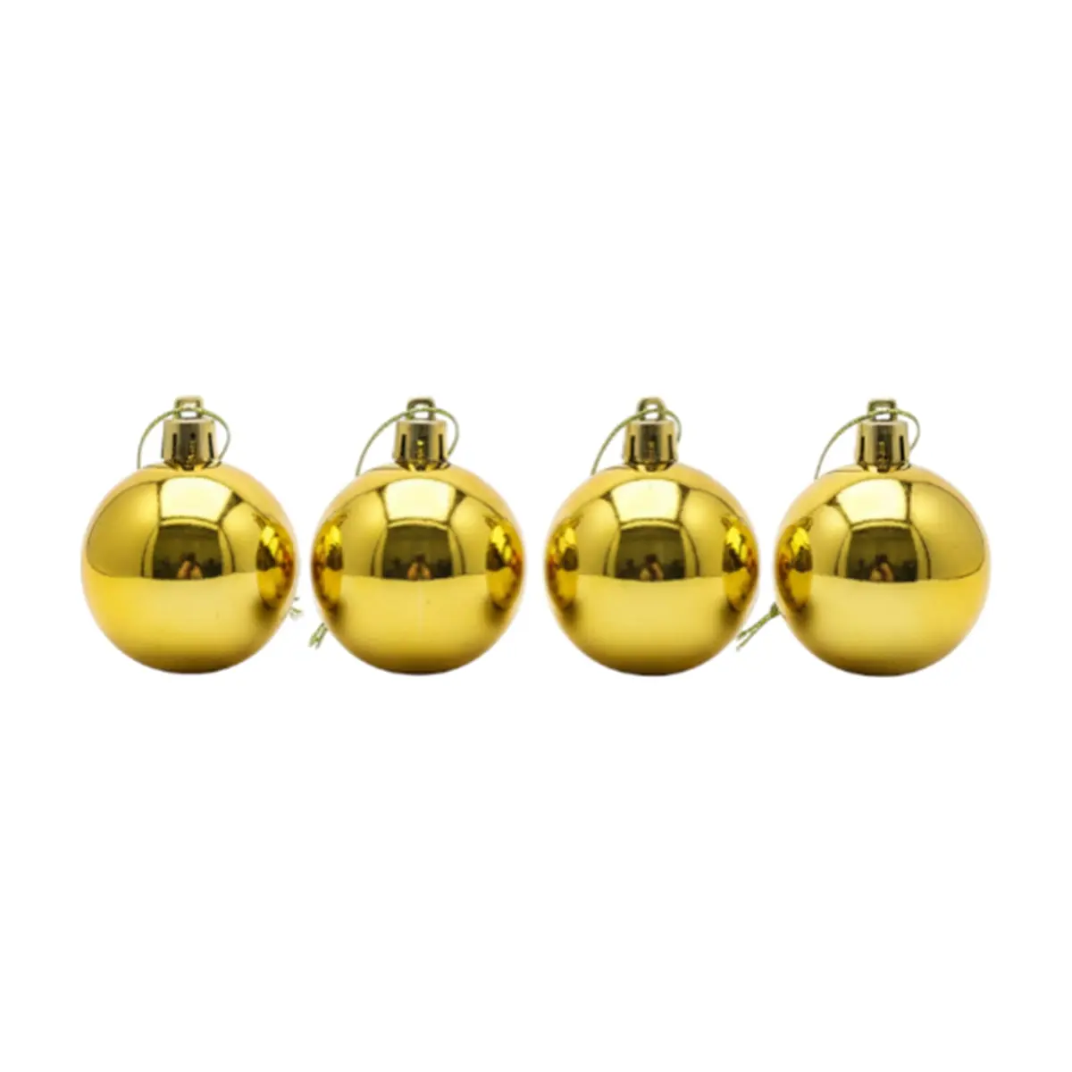 Set 4 bolas de Navidad color doradas con brillo de 5 cm Casa y Menaje