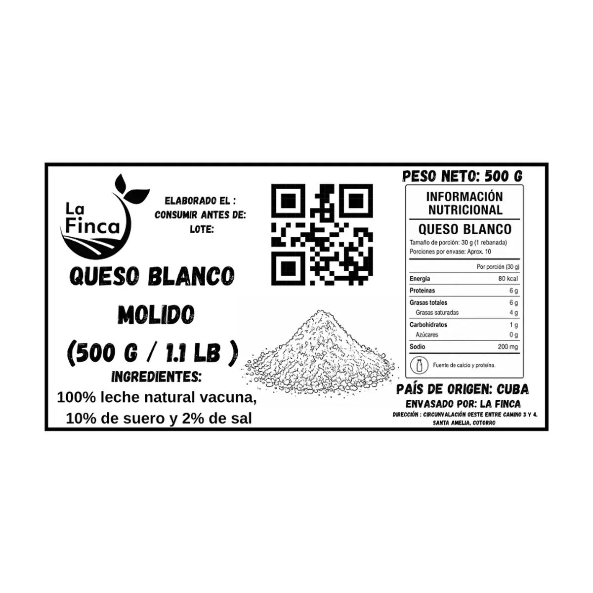 Queso blanco molido La Finca (500 g / 1.1 lb) - Thumbnail 3