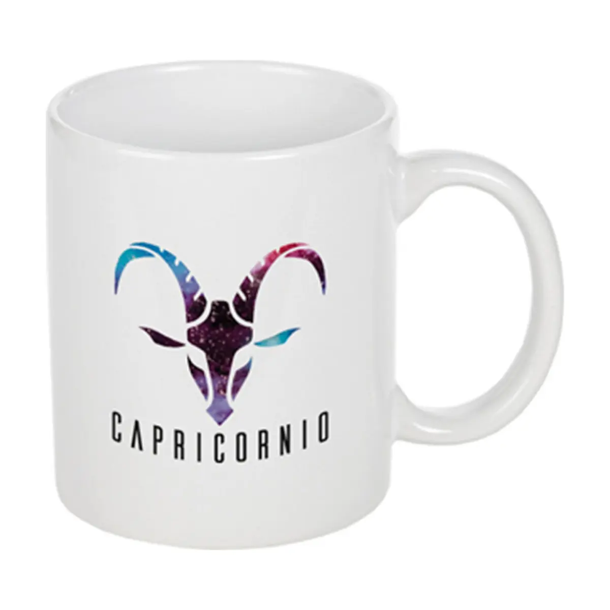 Taza - jarra - de cerámica de 330 ml color blanco con símbolo del zodiaco Capricornio CM